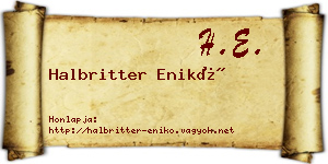 Halbritter Enikő névjegykártya